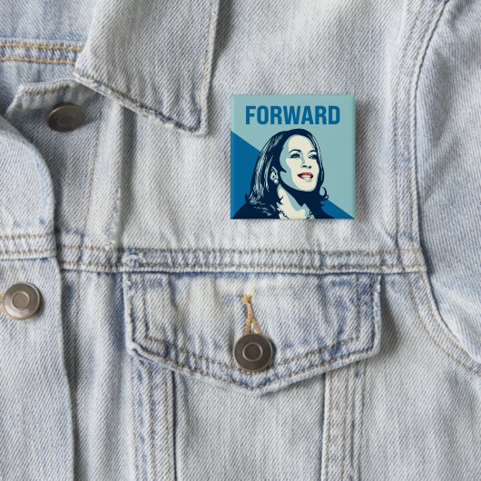 KAMALA HARRIS FORWARD VIERKANTE BUTTON 5,1 CM (In situ)