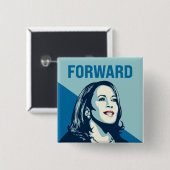 KAMALA HARRIS FORWARD VIERKANTE BUTTON 5,1 CM (Voorkant /achterkant)