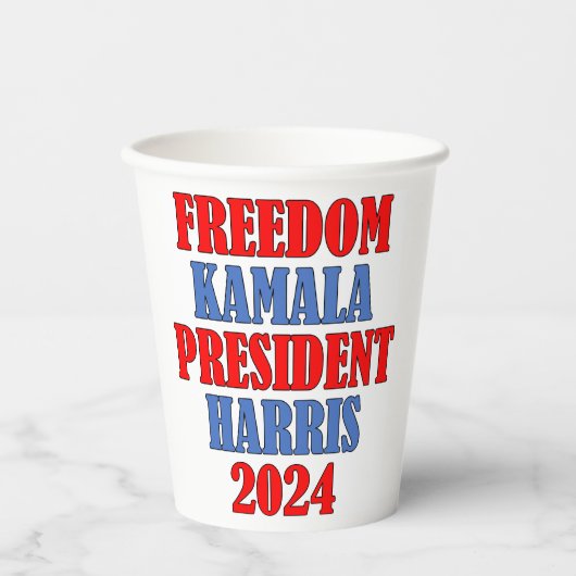 Kamala Harris Freedom papieren beker 2024 (Voorkant)