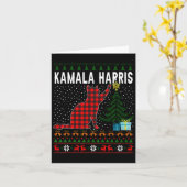 Kamala Harris Funny Cat Christmas Ugly Christmas Kaart (Gele Bloem)