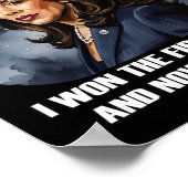Kamala Harris Funny Debate Verkiezing 2024 gewonne Poster (Hoek)