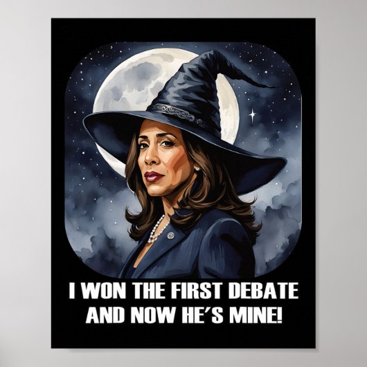 Kamala Harris Funny Debate Verkiezing 2024 gewonne Poster (Voorkant)