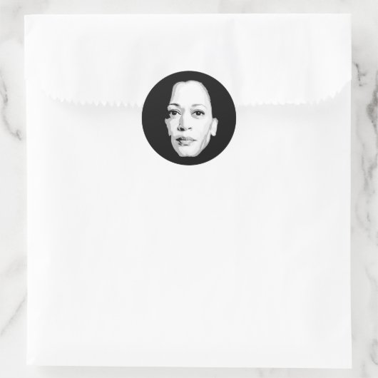 Kamala Harris Gezichtsprint Ronde Sticker (Tas)