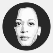 Kamala Harris Gezichtsprint Ronde Sticker (Voorkant)
