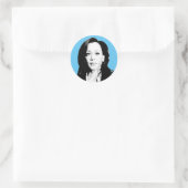 Kamala Harris Gezichtsprint Ronde Sticker (Tas)