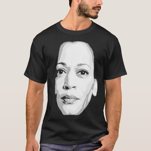 Kamala Harris Gezichtsprint T-shirt (Voorkant)