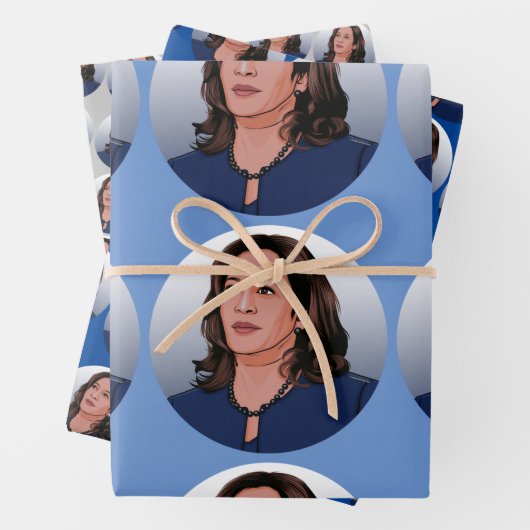 KAMALA HARRIS GIFT INPAKPAPIER VEL (In situ)
