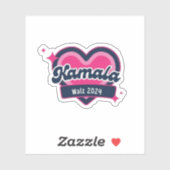 Kamala Harris Girly Pink Hearts President Sticker (Vel)