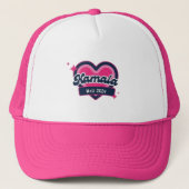 Kamala Harris Girly Pink Hearts President Trucker Pet (Voorkant)