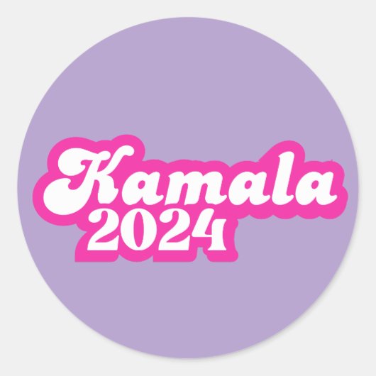 Kamala Harris girly Pink Logo 2024 Ronde Sticker (Voorkant)