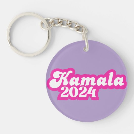 Kamala Harris girly Pink Logo 2024 Sleutelhanger (Voorkant)