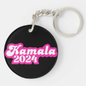 Kamala Harris girly Pink Logo 2024 Sleutelhanger (Achterkant)