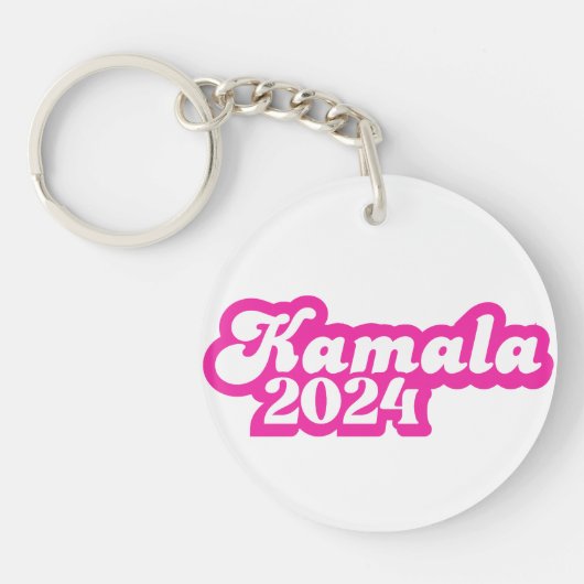 Kamala Harris girly Pink Logo 2024 Sleutelhanger (Voorkant)