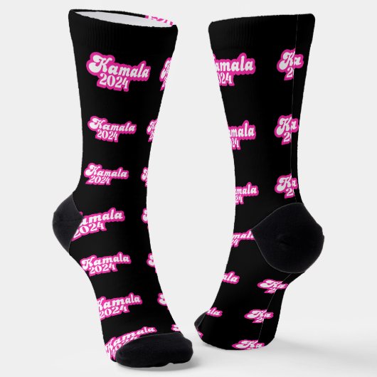 Kamala Harris girly Pink Logo 2024 Sokken (Gebogen)