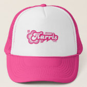 Kamala Harris Girly Pink Stars Hearts President Trucker Pet (Voorkant)