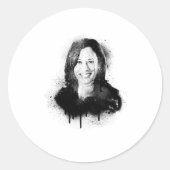 Kamala Harris Graffiti Art Ronde Sticker (Voorkant)