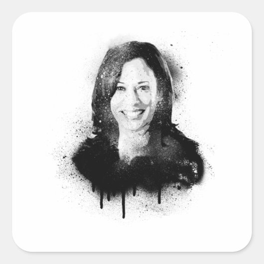 Kamala Harris Graffiti Art Vierkante Sticker (Voorkant)