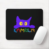 Kamala Harris Grappig Kattenbelettering Typografie Muismat (Met muis)