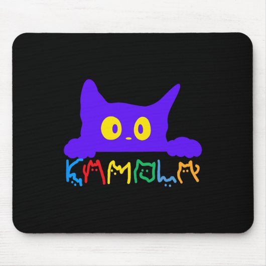 Kamala Harris Grappig Kattenbelettering Typografie Muismat (Voorkant)