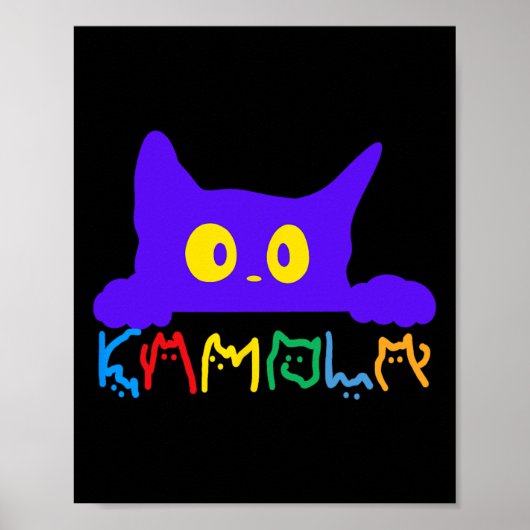 Kamala Harris Grappig Kattenbelettering Typografie Poster (Voorkant)