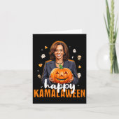 Kamala Harris Halloween Happy Kamalaween Pumpkin G Kaart (Voorkant)
