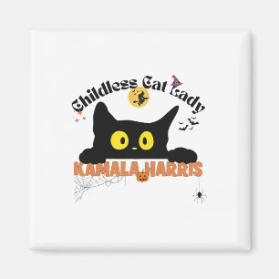 Kamala Harris Halloween Kinderloze Cat Lady Verkie Magneet