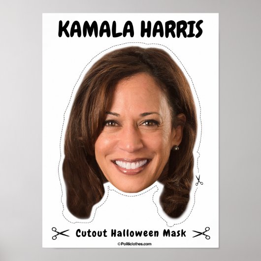 Kamala Harris Halloween Mask Poster (Voorkant)