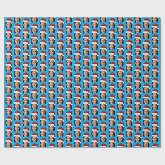 Kamala Harris Head Face Santa Hat Kerstmis Cadeaupapier (Vlak)