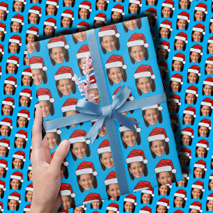 Kamala Harris Head Face Santa Hat Kerstmis Cadeaupapier