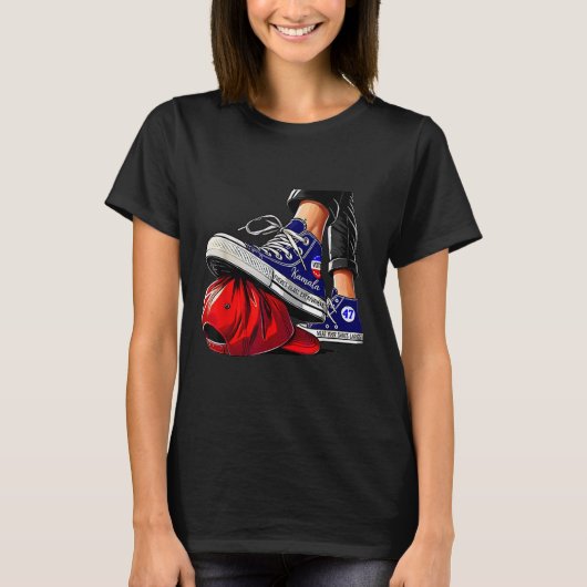 Kamala Harris High Heels stapt op rood Pet T-shirt (Voorkant)