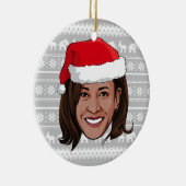 Kamala Harris Holiday Ceramic Ornament (Rechts)