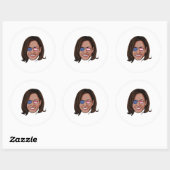 Kamala Harris - Hoofd met Aviators Patriotic Ronde Sticker (Vel)