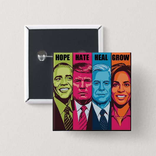  Kamala Harris hoopt op haatgroei Vierkante Button 5,1 Cm (Voorkant /achterkant)