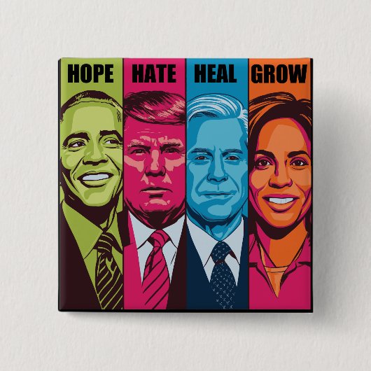 Kamala Harris hoopt op haatgroei Vierkante Button 5,1 Cm (Voorkant)