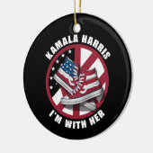 Kamala Harris Ik ben bij haar Patriottische Conver Keramisch Ornament (Links)