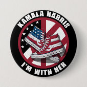 Kamala Harris Ik ben bij haar Patriottische Conver Ronde Button 7,6 Cm (Voorkant)