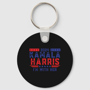Kamala Harris, ik ben met haar verkiezing 2024 Sleutelhanger