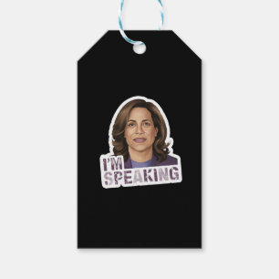 Kamala Harris Ik spreek, historisch debat citaat Cadeaulabel