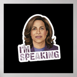 Kamala Harris Ik spreek, historisch debat citaat Poster