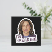 Kamala Harris Ik spreek, historisch debat citaat Save The Date (Staand voorkant)