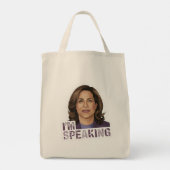 Kamala Harris Ik spreek, historisch debat citaat Tote Bag (Achterkant)