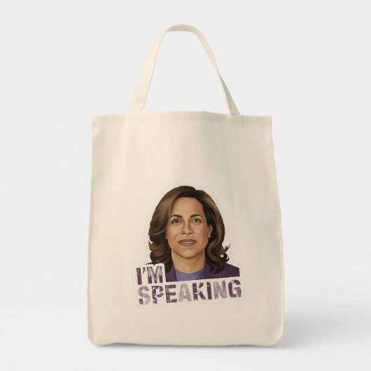 Kamala Harris Ik spreek, historisch debat citaat Tote Bag (Voorkant)