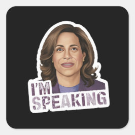 Kamala Harris Ik spreek, historisch debat citaat Vierkante Sticker