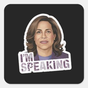 Kamala Harris Ik spreek, historisch debat citaat Vierkante Sticker