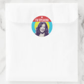 Kamala Harris / Ik spreek Ronde Sticker (Tas)