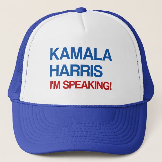 Kamala Harris, ik spreek! Trucker Pet (Voorkant)