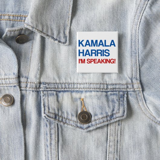 Kamala Harris, ik spreek! Vierkante Button 5,1 Cm (In situ)