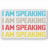 Kamala Harris Ik voer het woord Sticker (Voorkant)