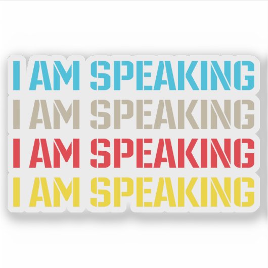 Kamala Harris Ik voer het woord Sticker (Voorkant)