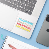 Kamala Harris Ik voer het woord Sticker (Laptop met iPhone)